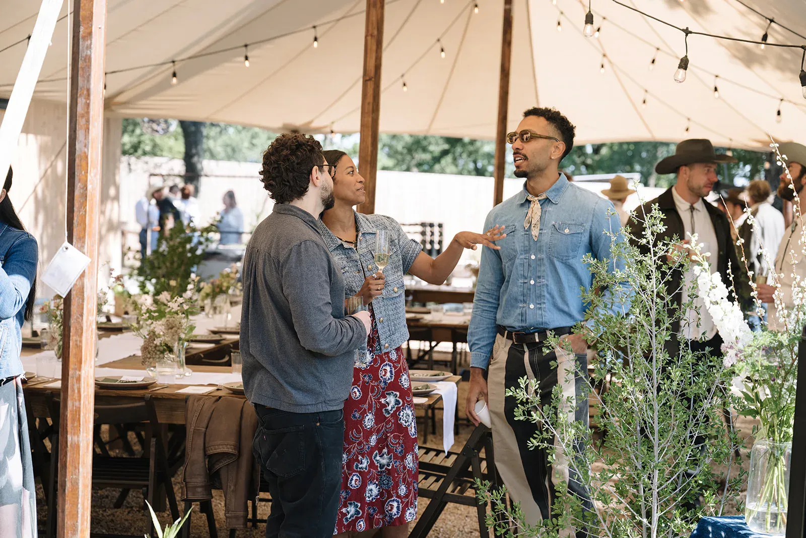 Guests toasting during cocktail hour at Serana