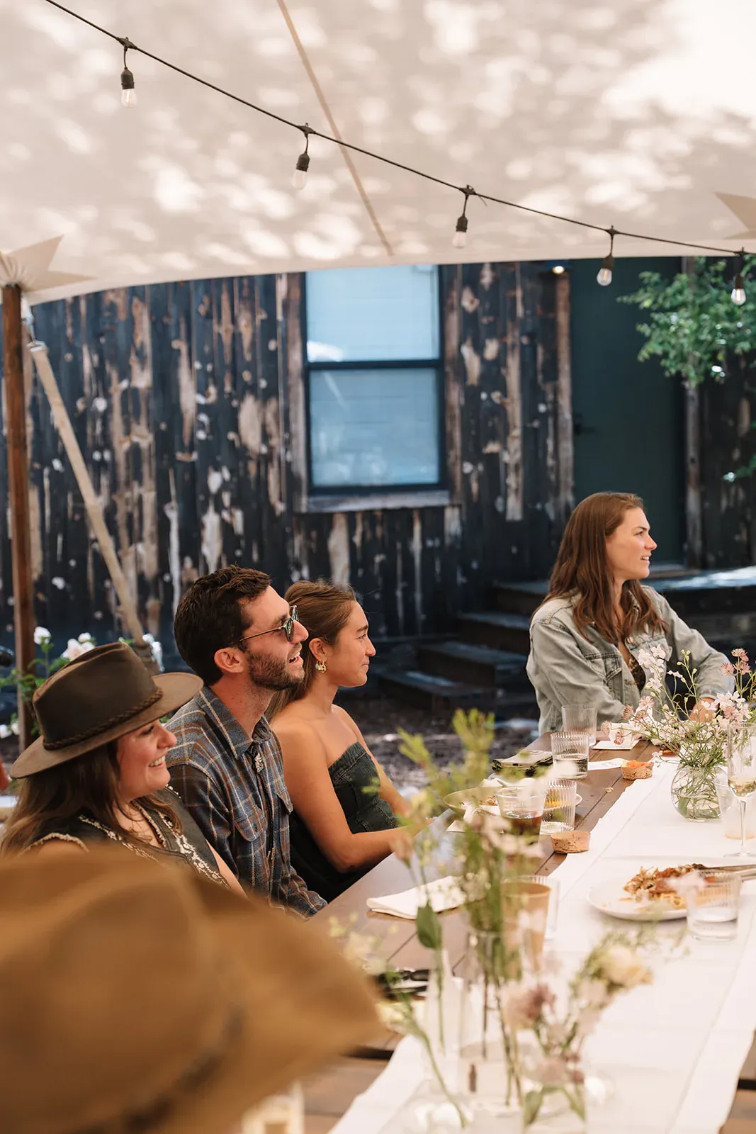 Dinner guests seated together at Serana