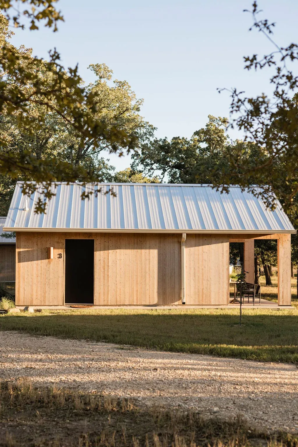 Private Serana cabin exterior with metal roof