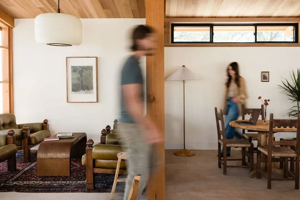 Guests gathered in the Serana lodge living and dining room