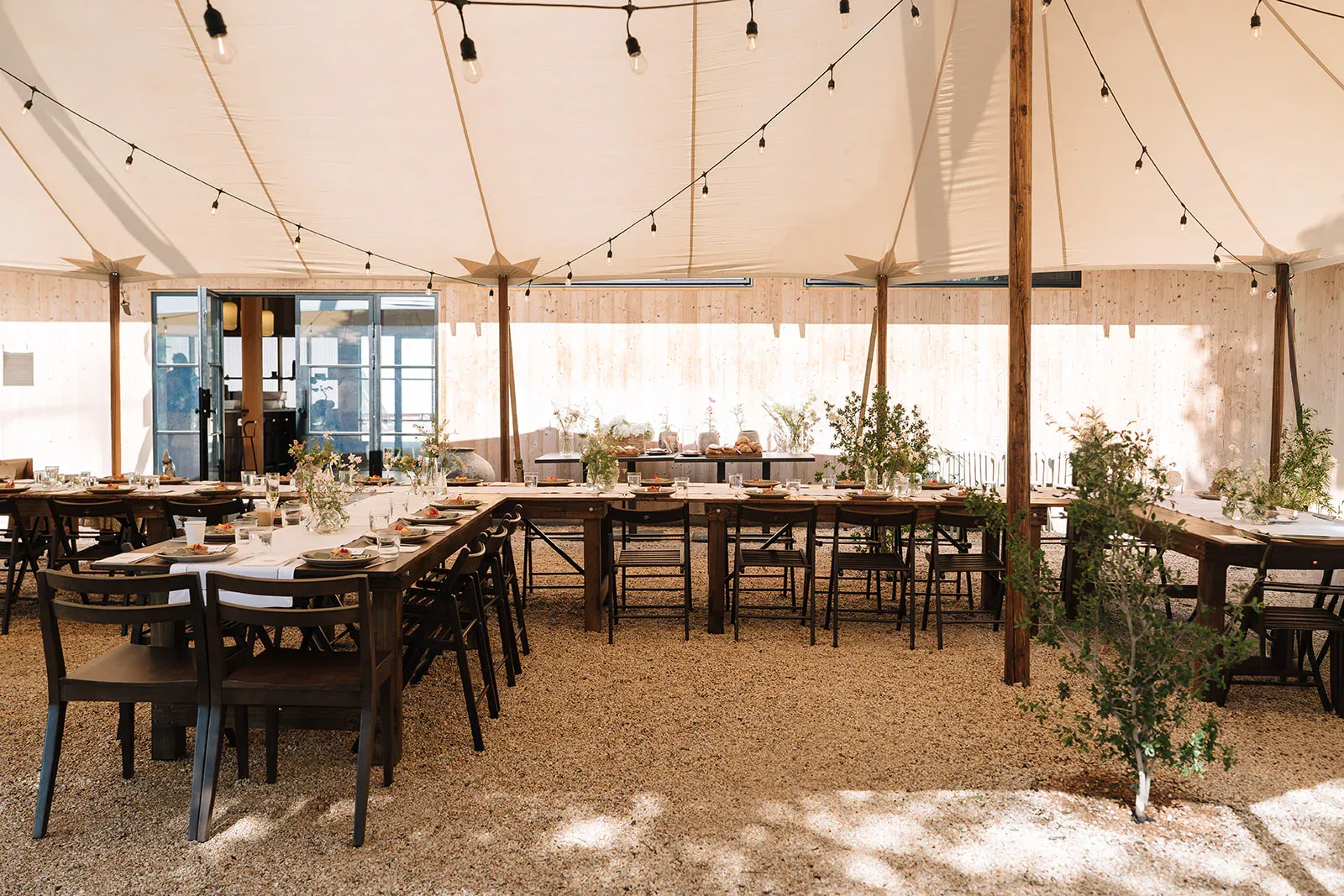 Interior view of the Serana reception tent